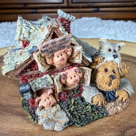 Vintage Boyds Bears Huff P. Wolf with Bacon, Porkchop & Hamlet Classic Bearytale - Picture 4 of 13